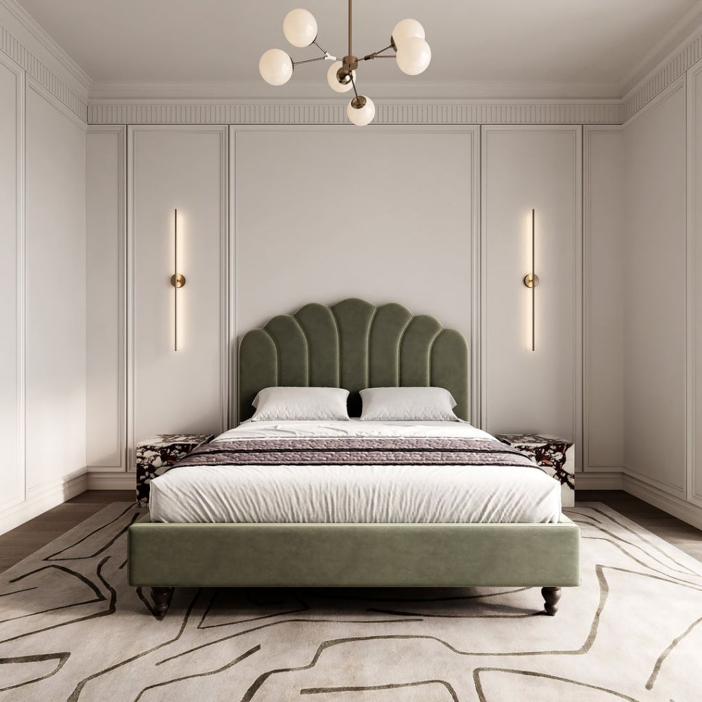 Luxury bed in a serene bedroom